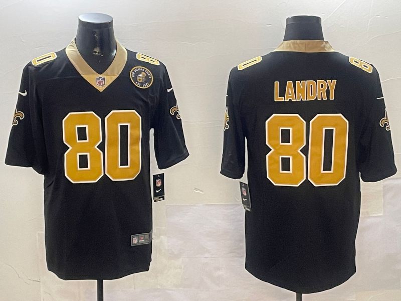 Men New Orleans Saints #80 Landry Black Second generation 2024 Nike Limited NFL Jersey style 2